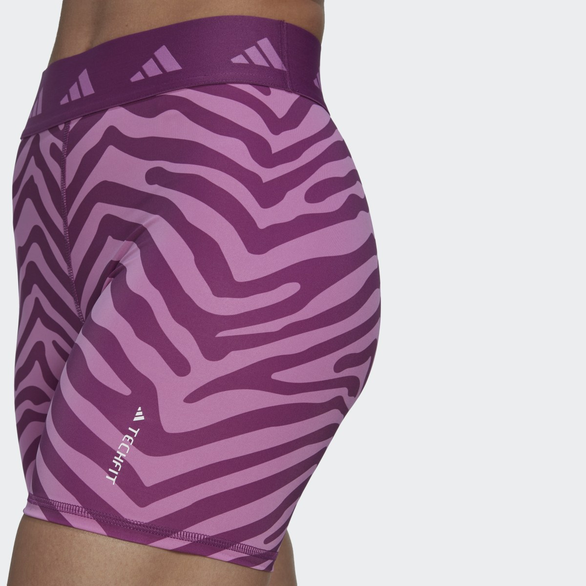 Adidas Hyperglam Techfit Zebra High-Waisted kurze Leggings. 5