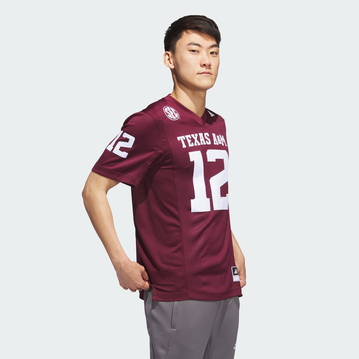 Adidas Texas A&M Football Off-Field Home Jersey. 4