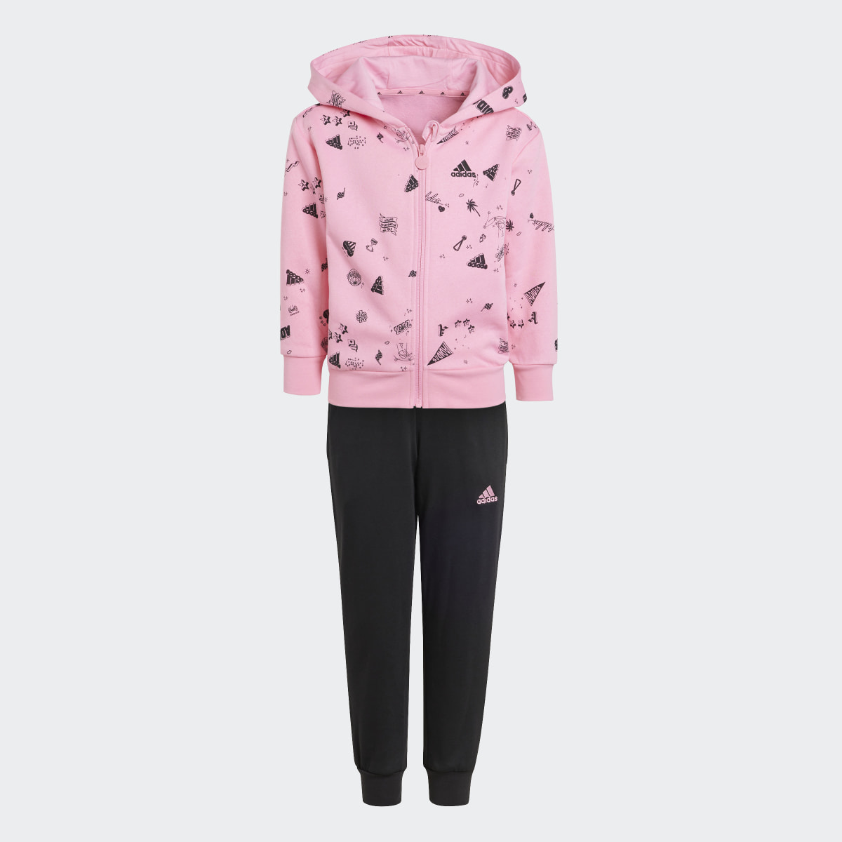 Adidas Brand Love Hooded Kids Trainingsanzug. 4