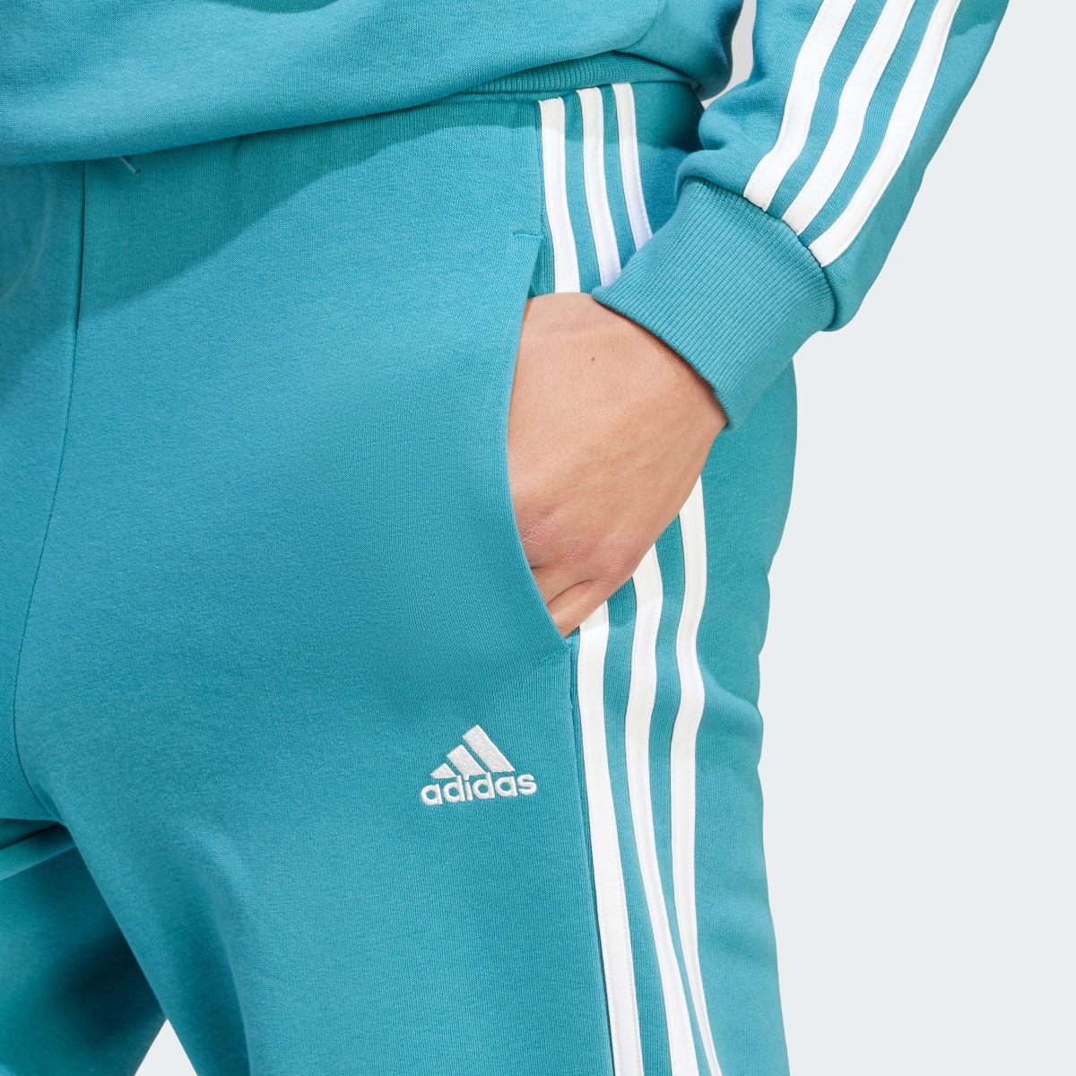 Adidas Essentials 3-Stripes Open Hem Fleece Pants. 5