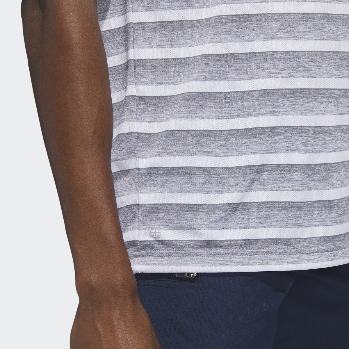 Adidas Two-Color Striped Golf Polo Shirt. 7