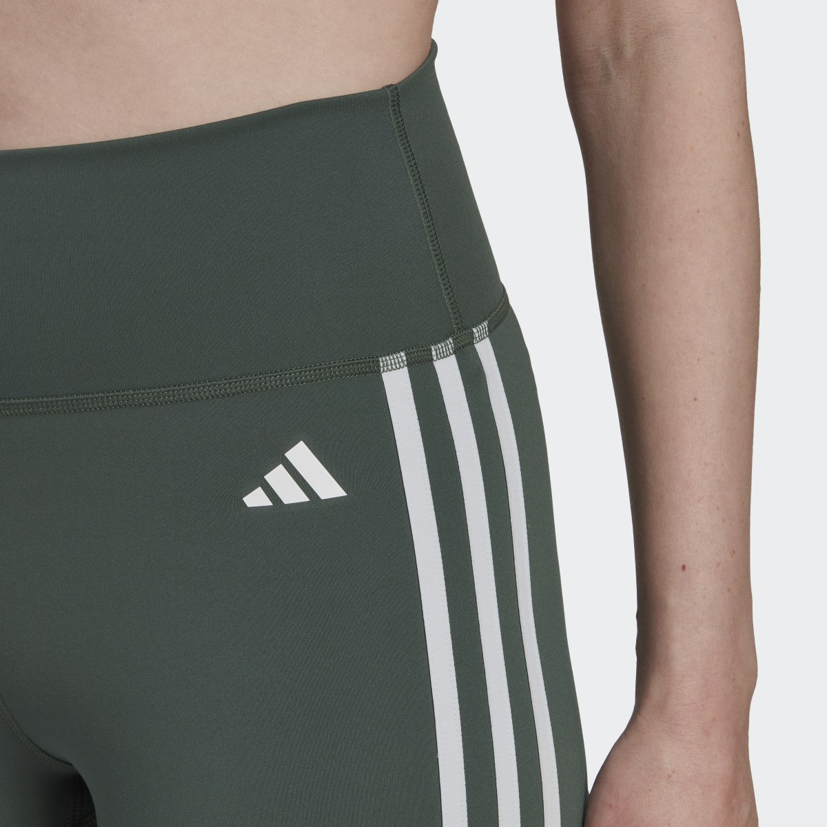 Adidas Training Essentials 3-Stripes High-Waisted Short Leggings. 5