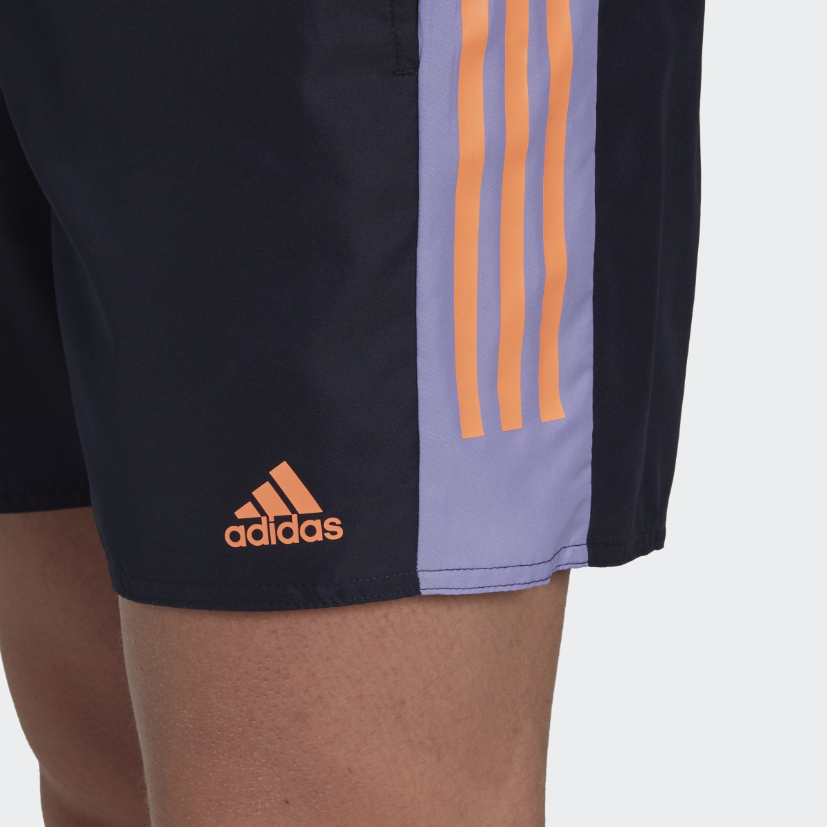 Adidas Short Length Colorblock 3-Stripes Swim Shorts. 5