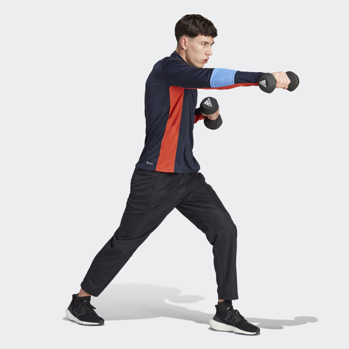 Adidas T-shirt de training à manches longues et zip 1/4 Colorblock. 4