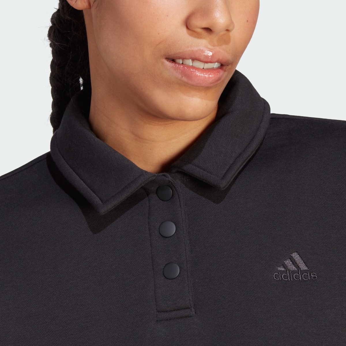 Adidas All SZN Fleece Graphic Polo Sweatshirt. 7