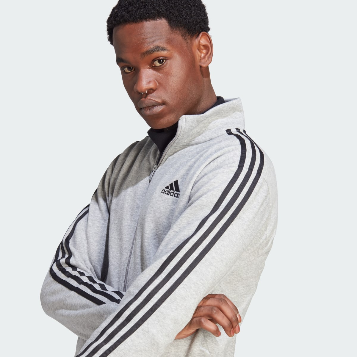 Adidas Basic 3-Stripes Fleece Track Suit. 8