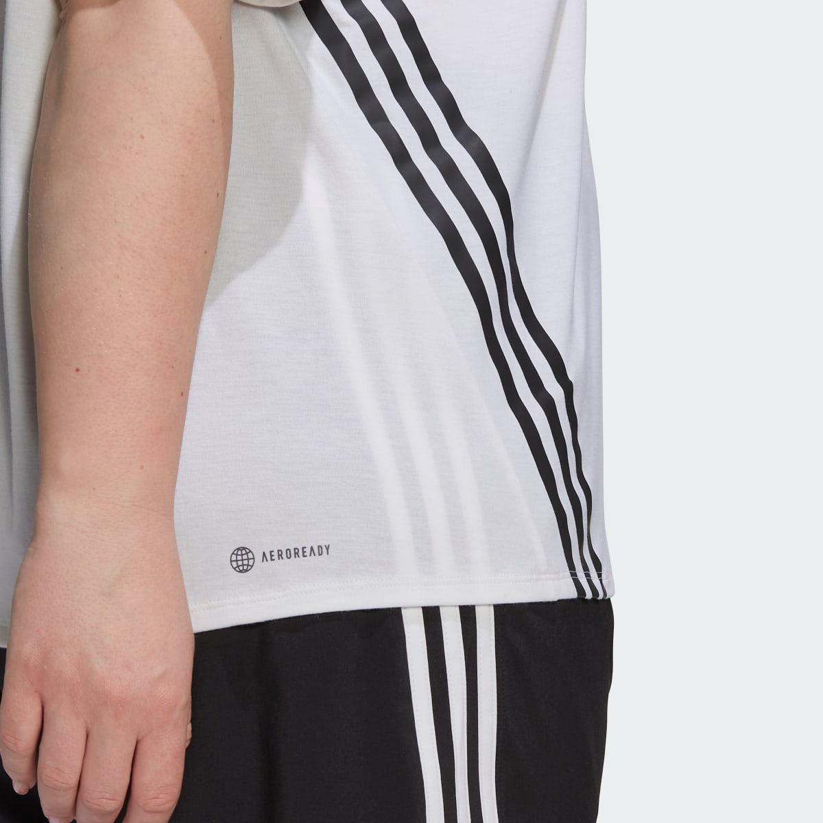 Adidas Train Icons 3-Stripes T-Shirt (Plus Size). 7