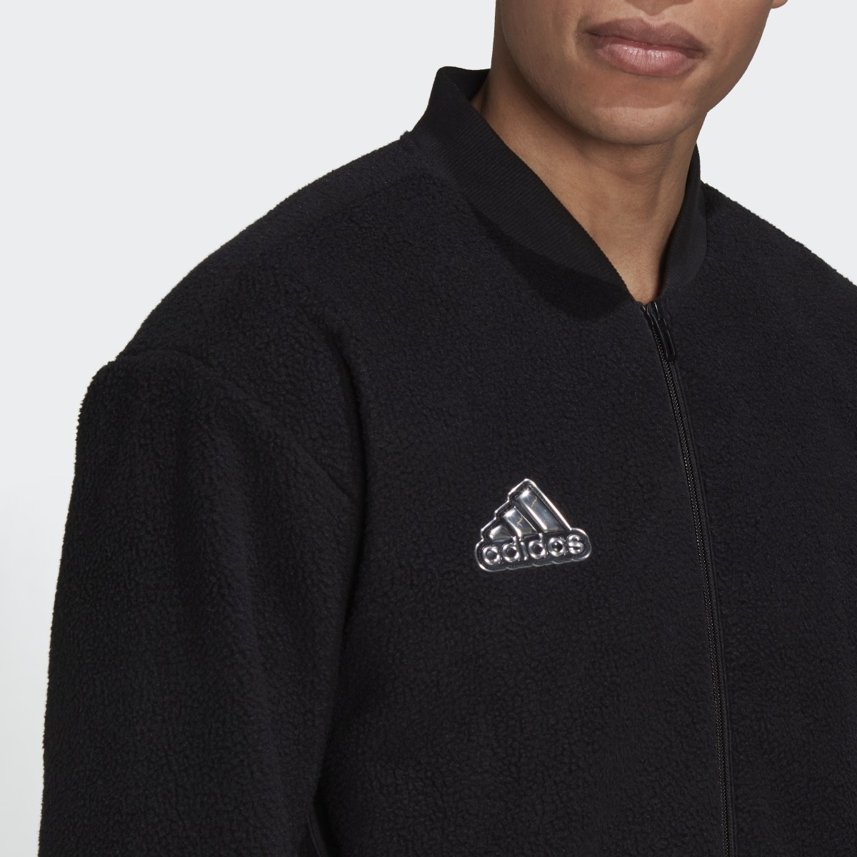 Adidas Essentials Holiday Pack Sherpa Bomber Jacket. 8