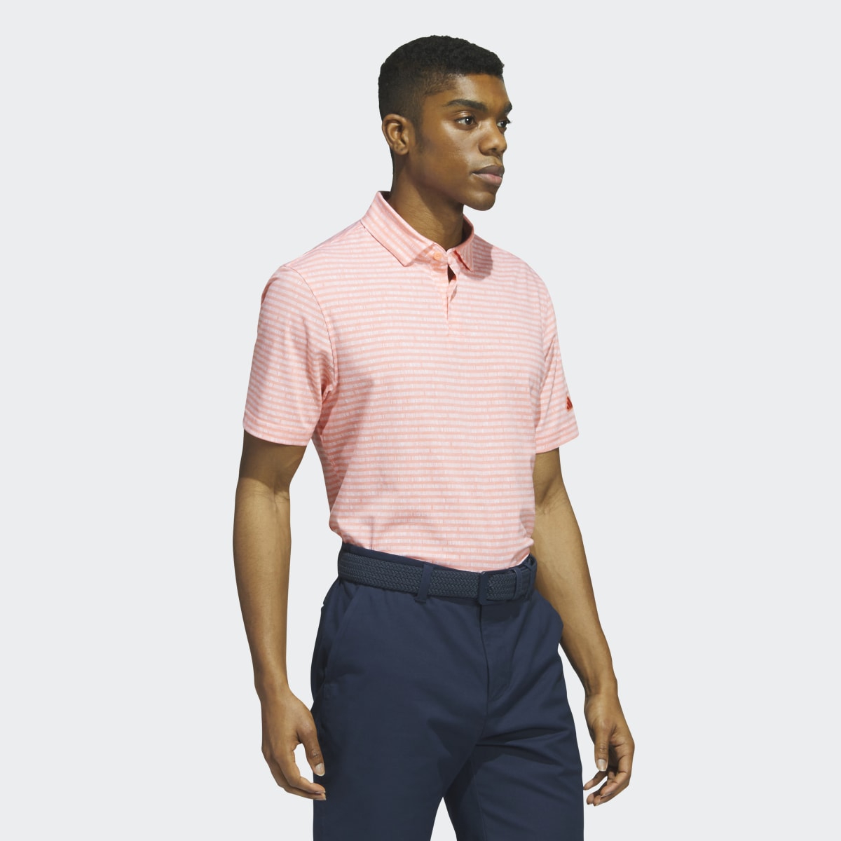 Adidas Go-To Striped Golf Polo Shirt. 4