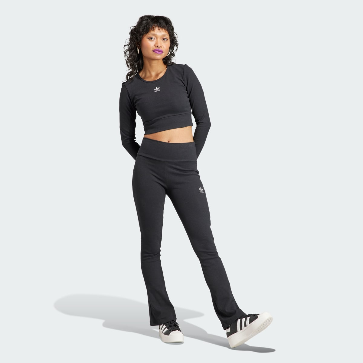 Adidas Essentials Rib Long Sleeve Tee. 4