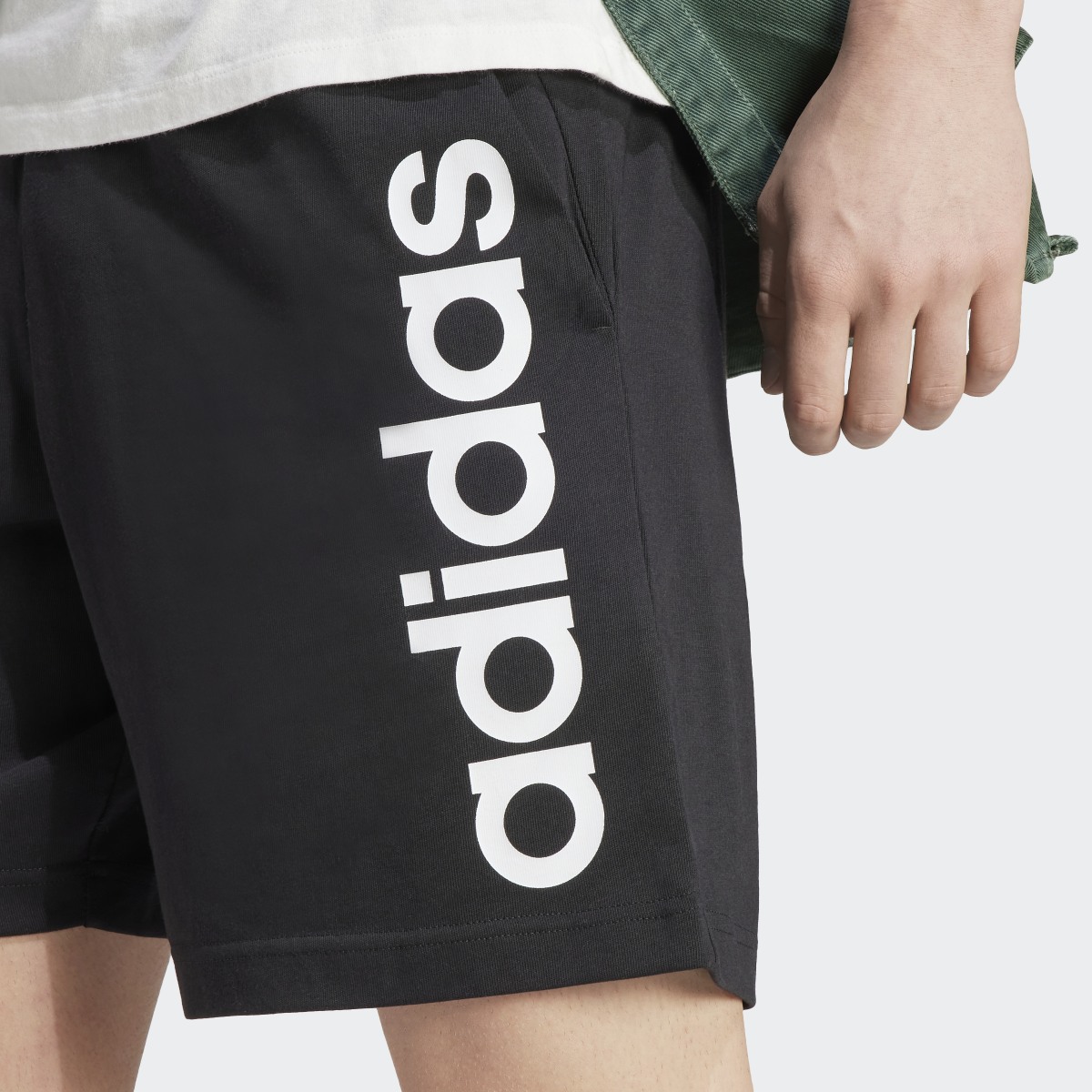 Adidas AEROREADY Essentials Single Jersey Linear Logo Shorts. 6