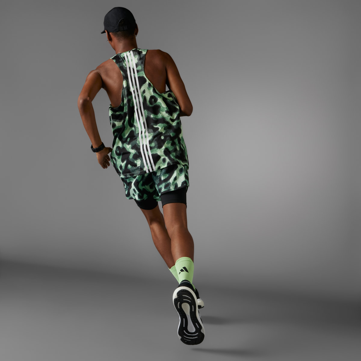 Adidas Own the Run 3-Stripes Allover Print Singlet. 10