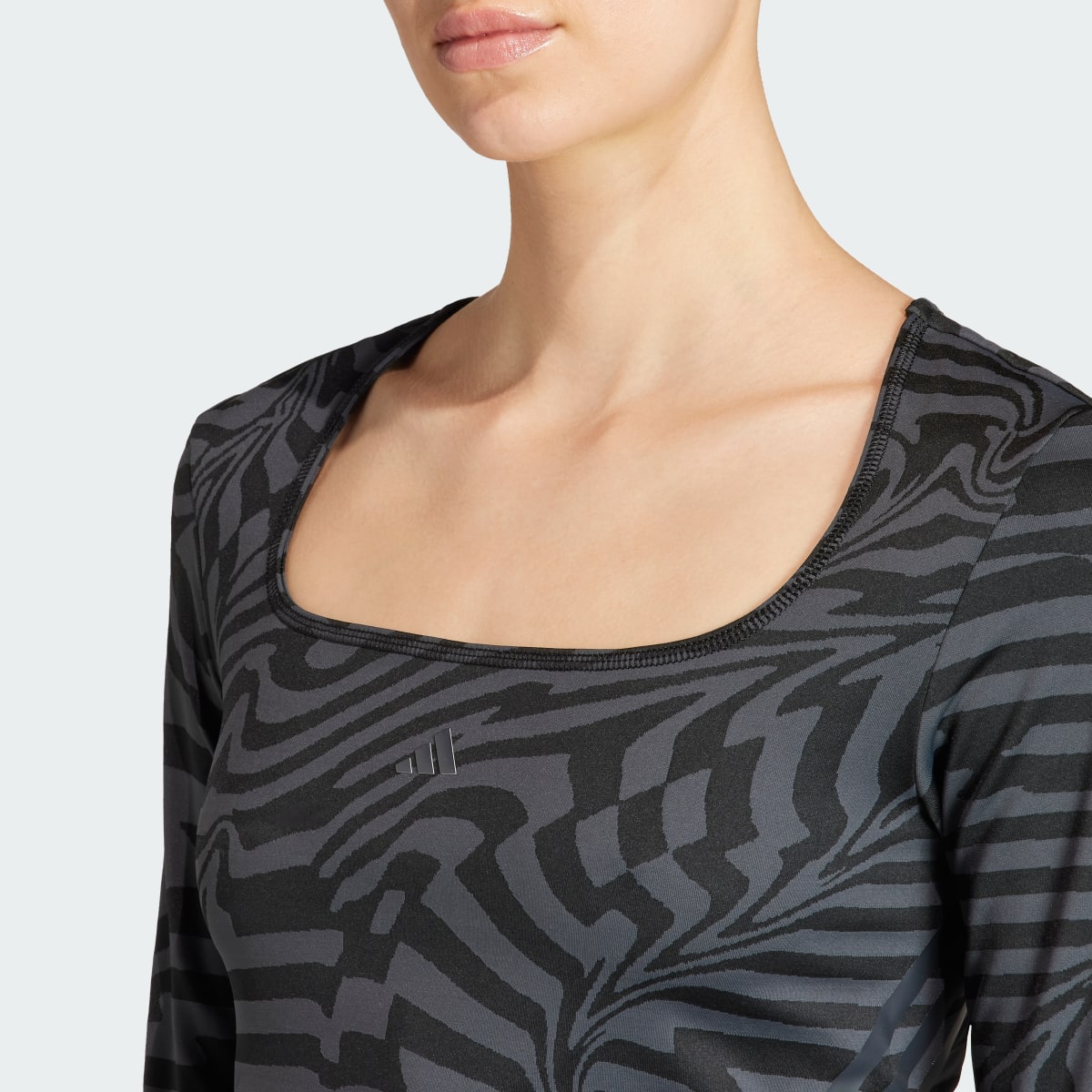 Adidas TrainIcons Training Jacquard Crop Long-Sleeve Top. 6