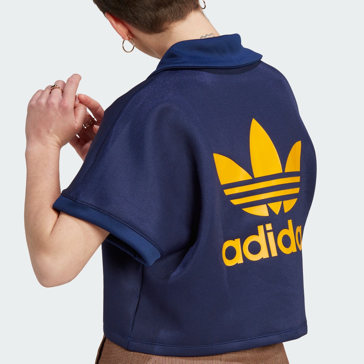 Adidas Adicolor Classics Oversized Crop Polo Tişört. 7