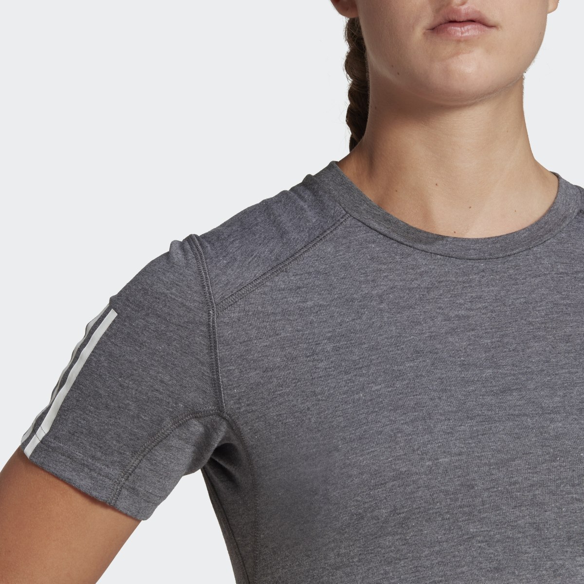 Adidas Train Essentials Train Cotton 3-Stripes Crop Tee. 7