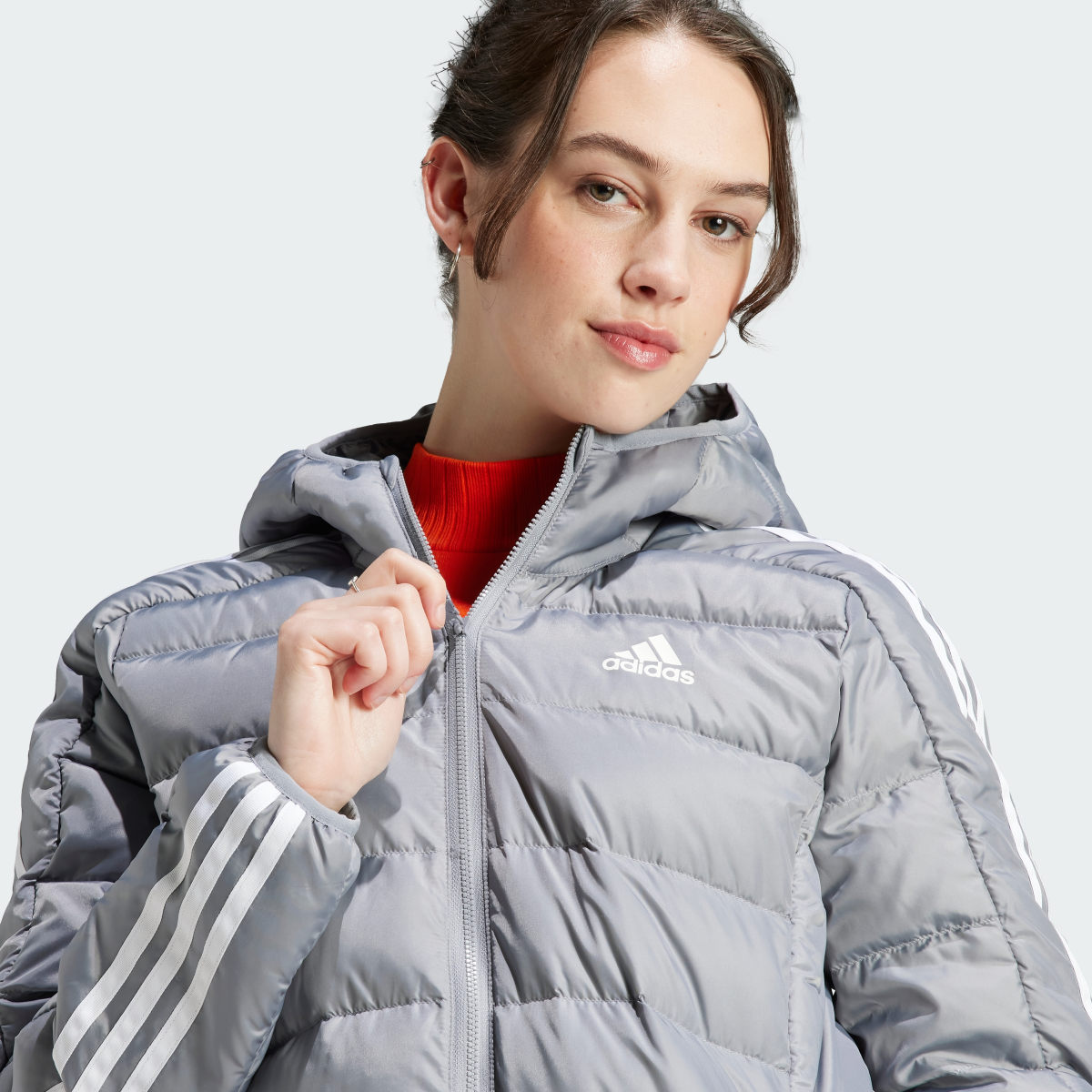 Adidas Parka à capuche légère duvet Essentials 3 bandes. 6