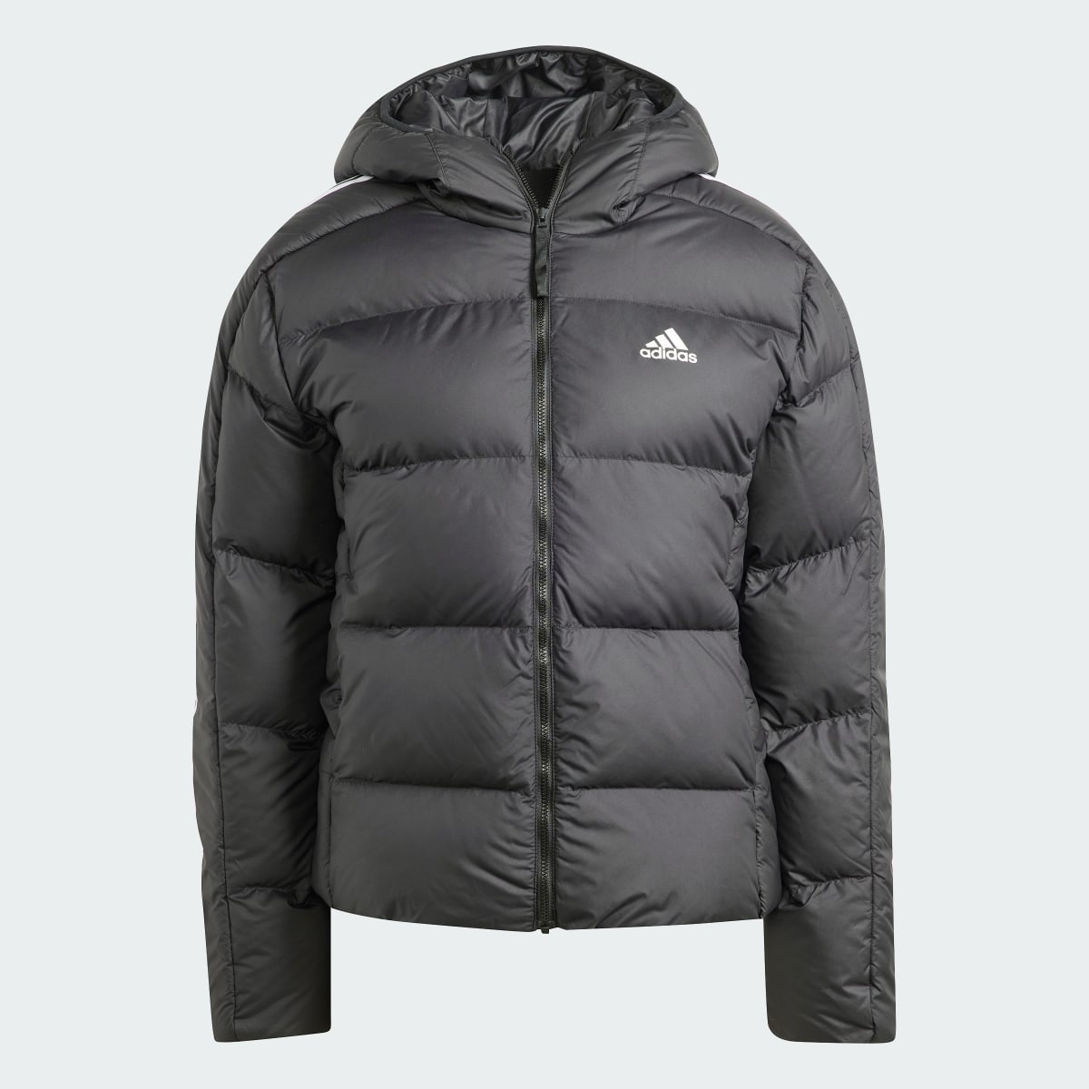 Adidas Chaqueta con capucha Essentials Mid Down 3 bandas. 5