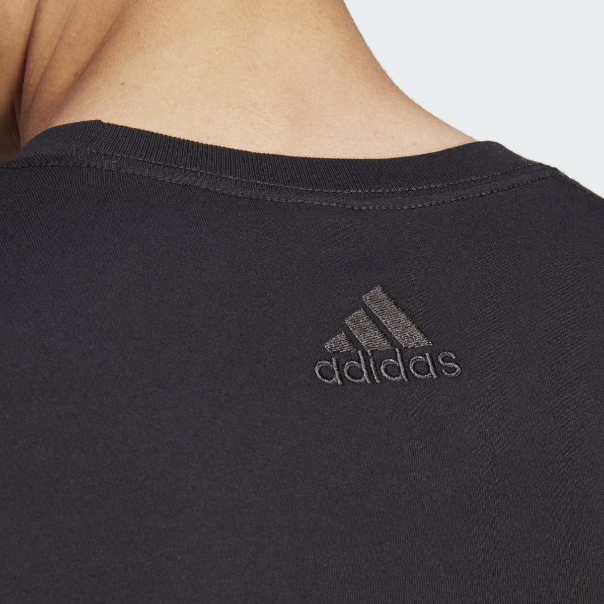 Adidas Essentials Single Jersey Linear Embroidered Logo T-Shirt. 7