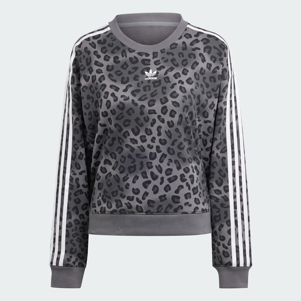 Adidas Originals Leopard Luxe Trefoil Crew Sweatshirt. 5