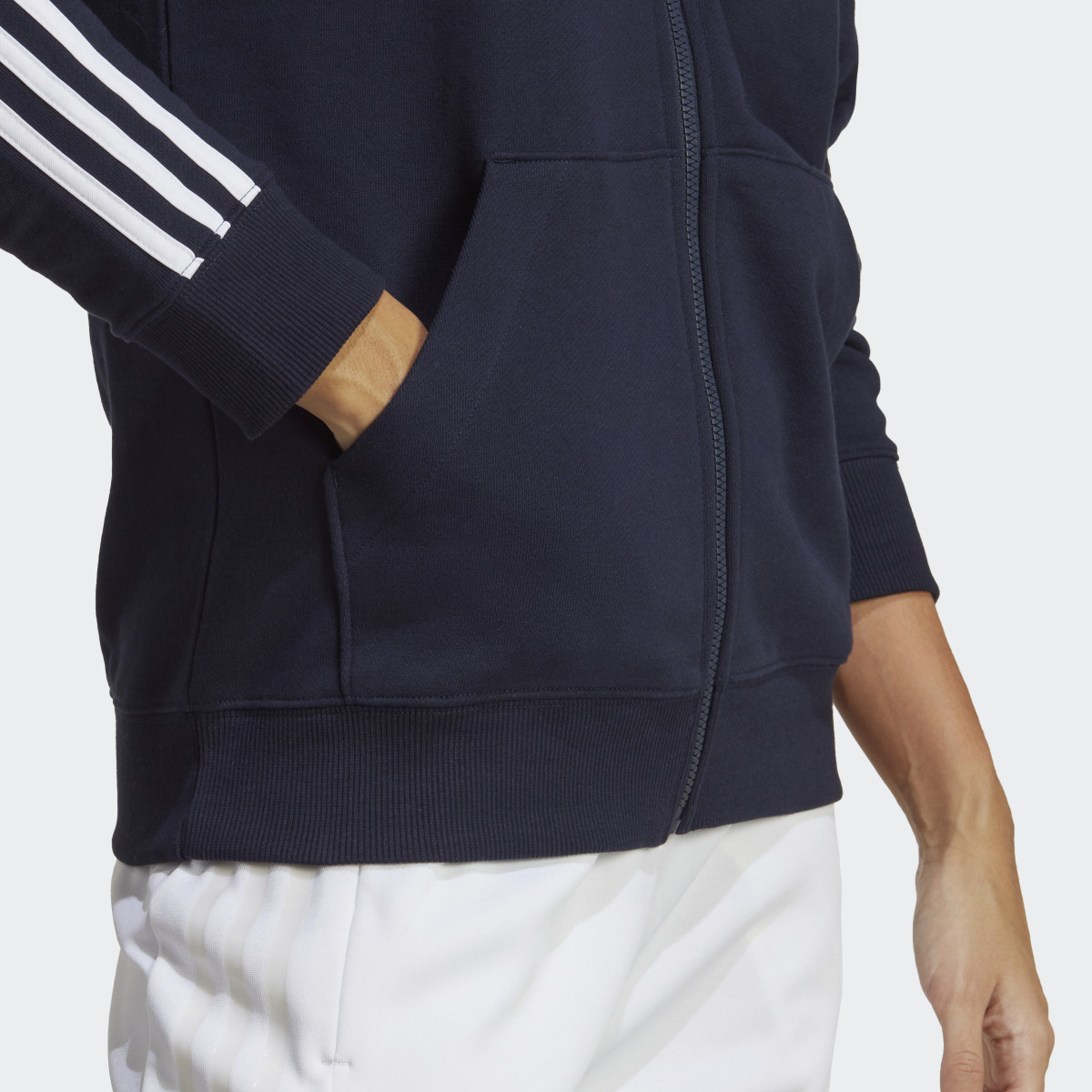 Adidas Essentials 3-Stripes French Terry Regular Full-Zip Kapüşonlu Üst. 7