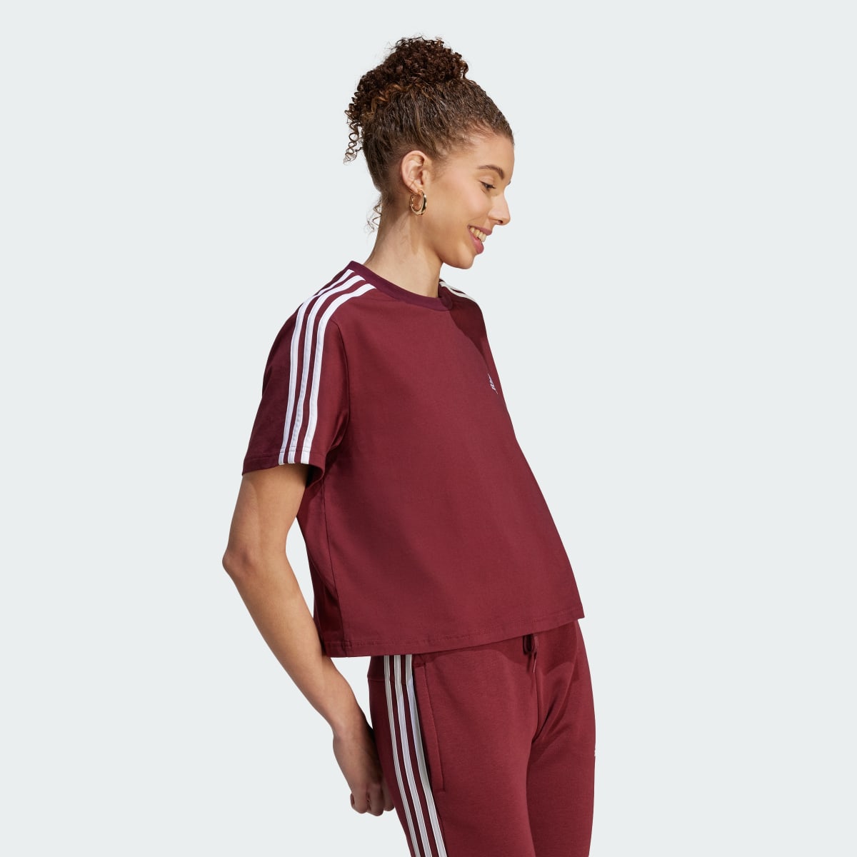 Adidas T-shirt Essentials 3-Stripes Single Jersey Crop. 4
