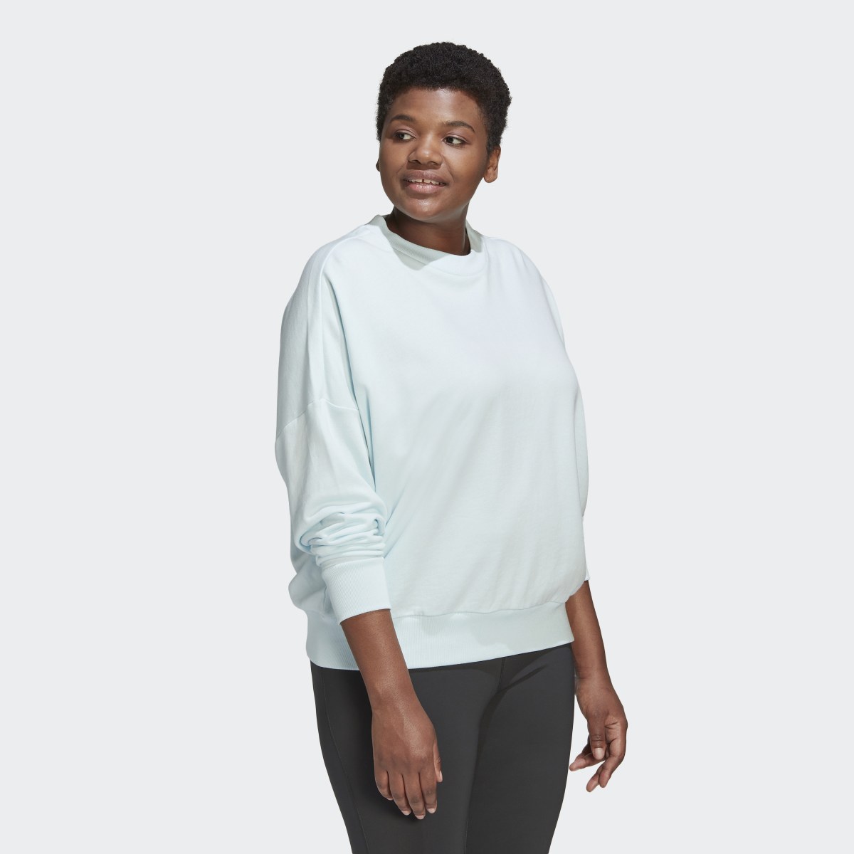 Adidas Studio Lounge Loose Sweatshirt (Plus Size). 4