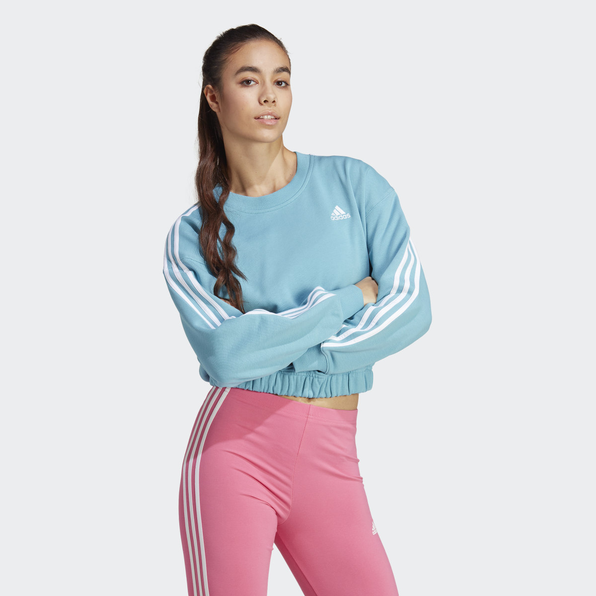 Adidas Essentials 3-Stripes Crop Sweatshirt. 4