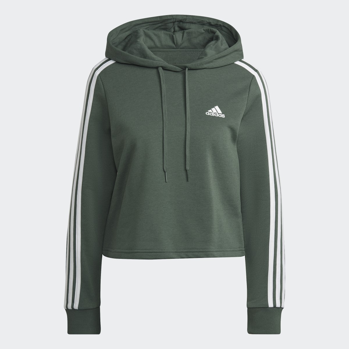 Adidas Essentials 3-Stripes Cropped Hoodie. 4