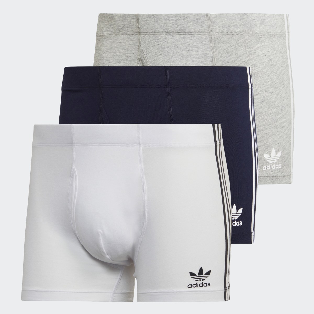 Adidas Comfort Flex Cotton 3-Stripes Trunk Briefs (3 pairs). 6