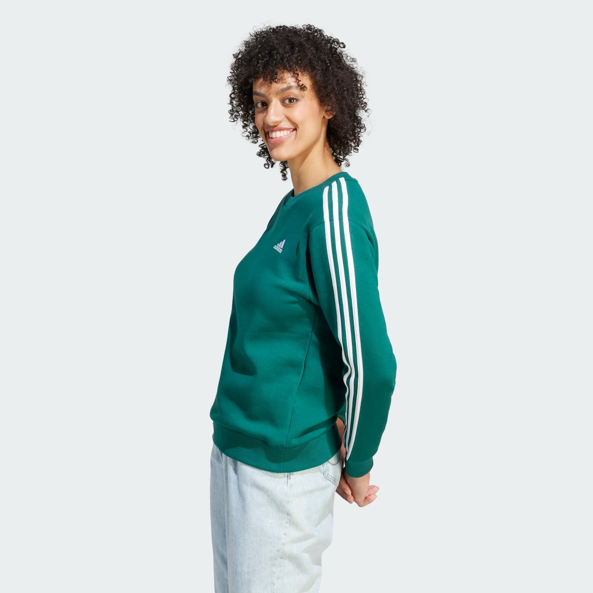 Adidas Essentials 3-Stripes Fleece Sweatshirt. 4