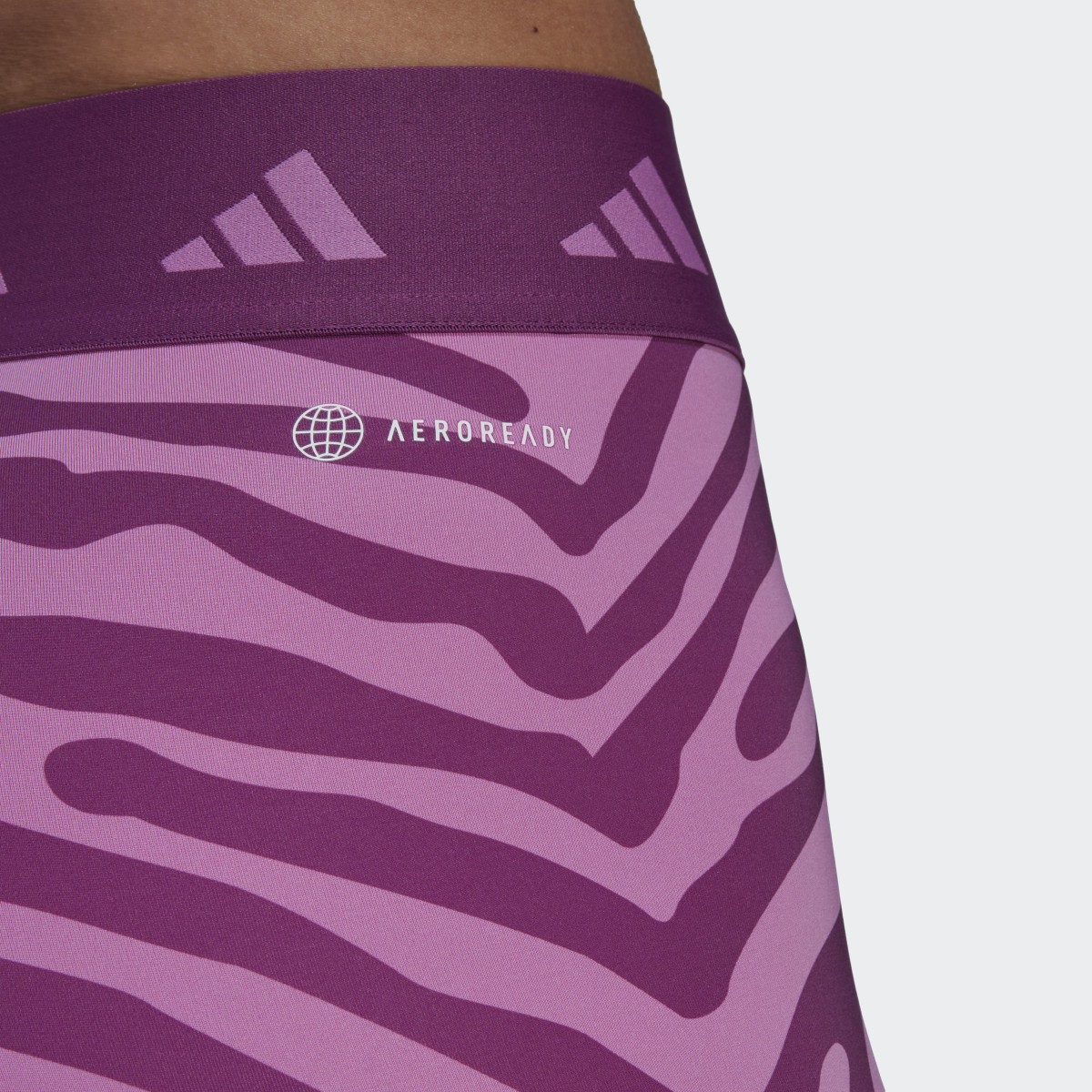Adidas Hyperglam Techfit Zebra High-Waisted Shorts. 6