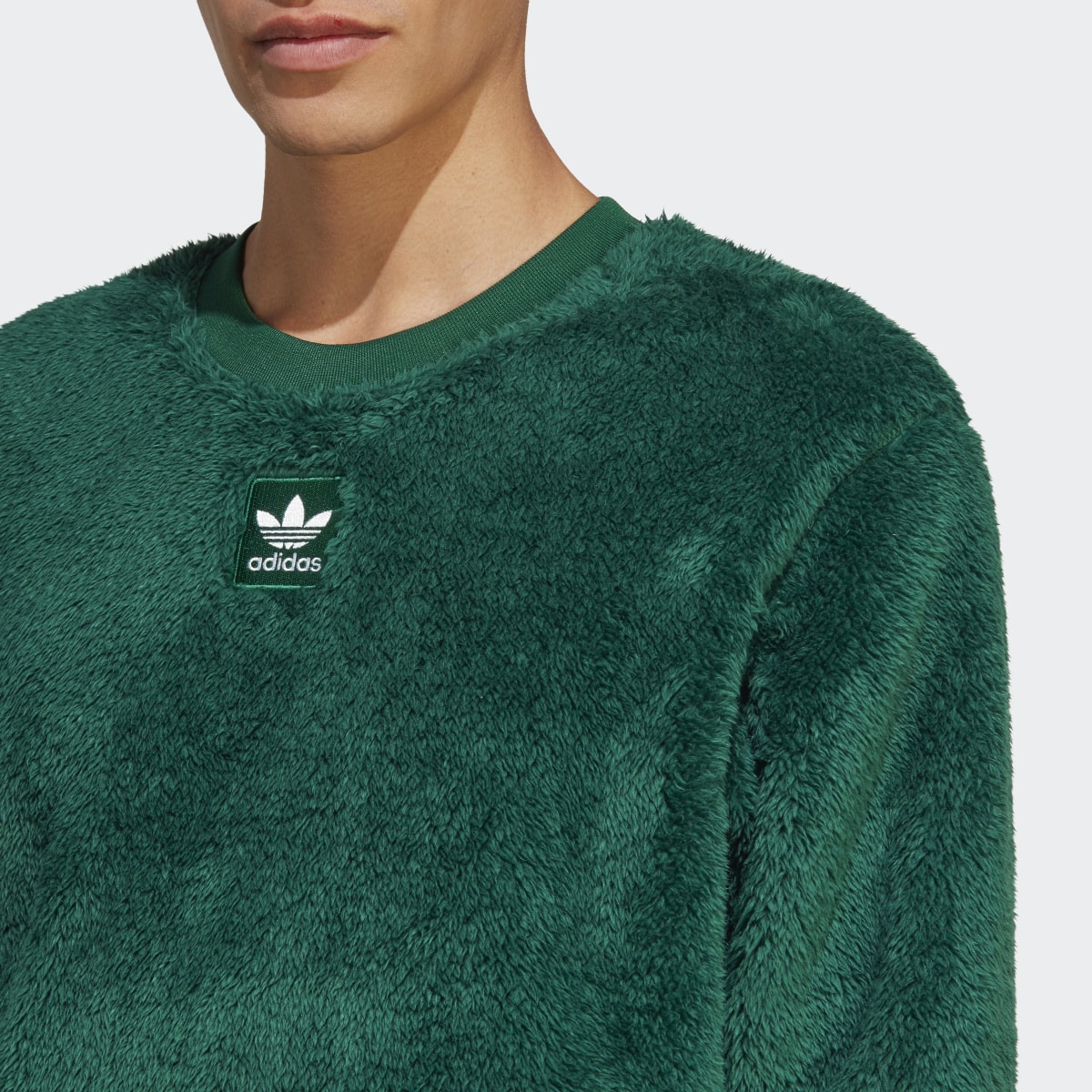 Adidas Essentials+ Fluffy Fleece Crew Sweatshirt. 6