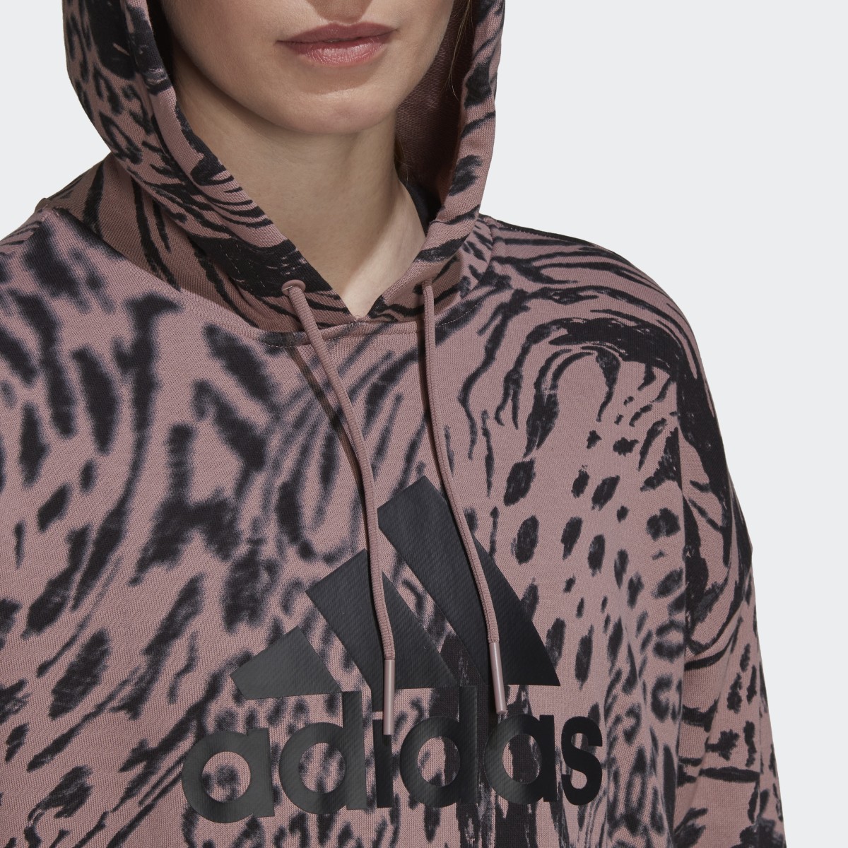 Adidas Future Icons Animal Print Hoodie. 6