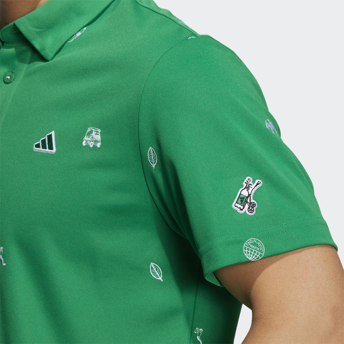 Adidas Play Green Monogram Polo Shirt. 8