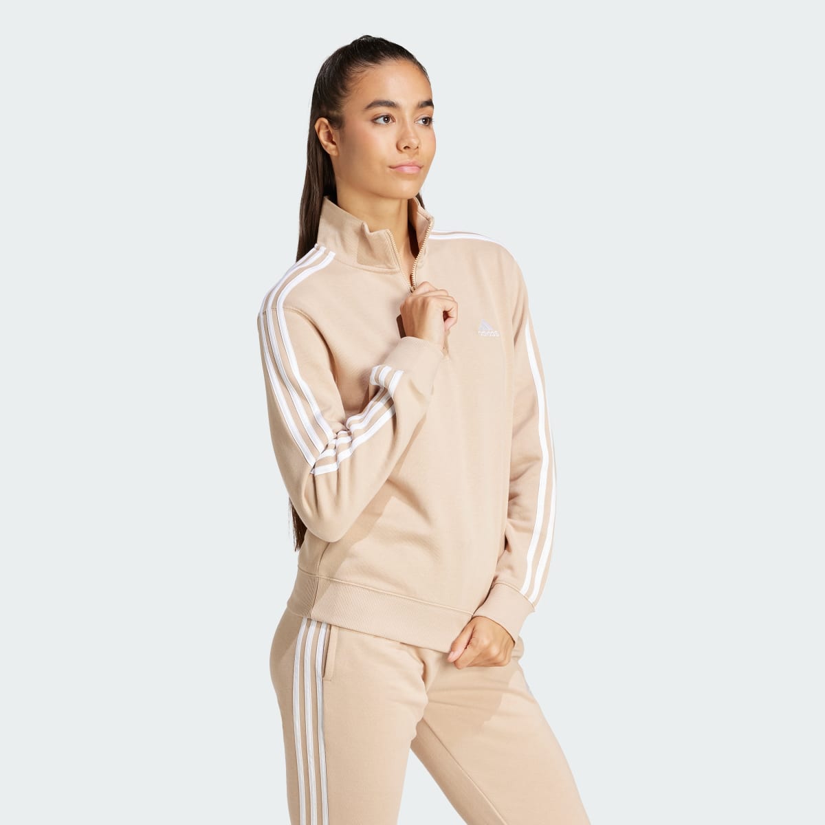 Adidas Sudadera Essentials Quarter-Zip 3 bandas. 4