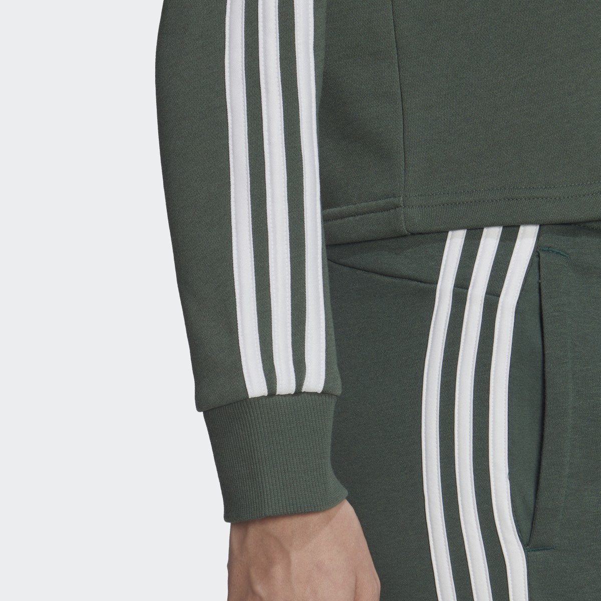 Adidas Essentials 3-Stripes Cropped Hoodie. 6