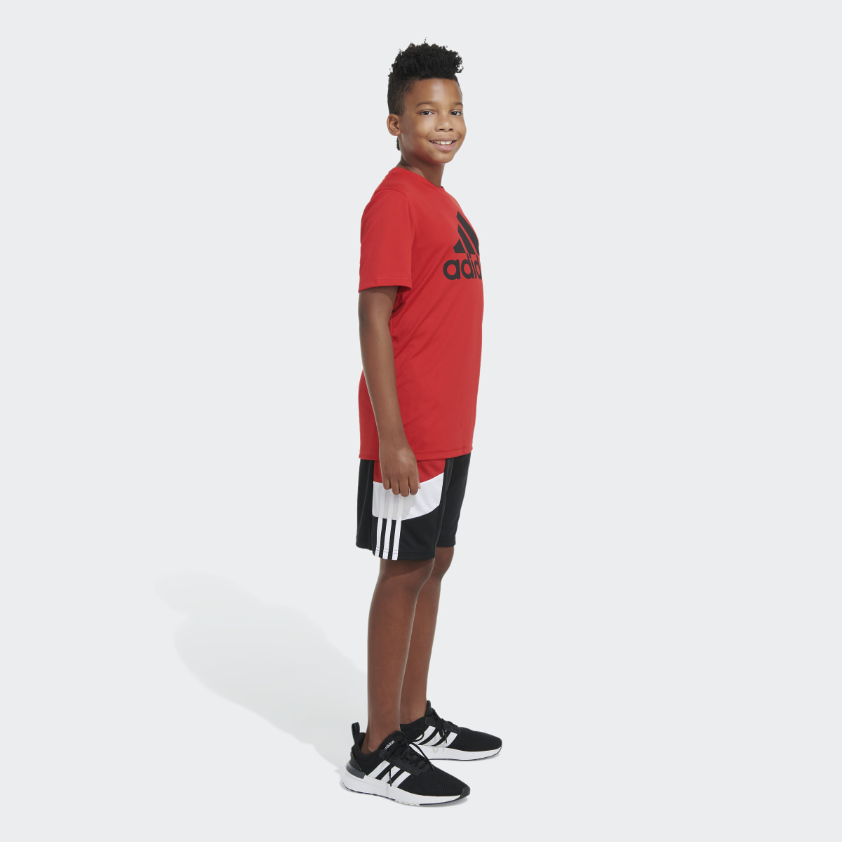 Adidas Elastic Waistband Sportswear Color Block Shorts. 6