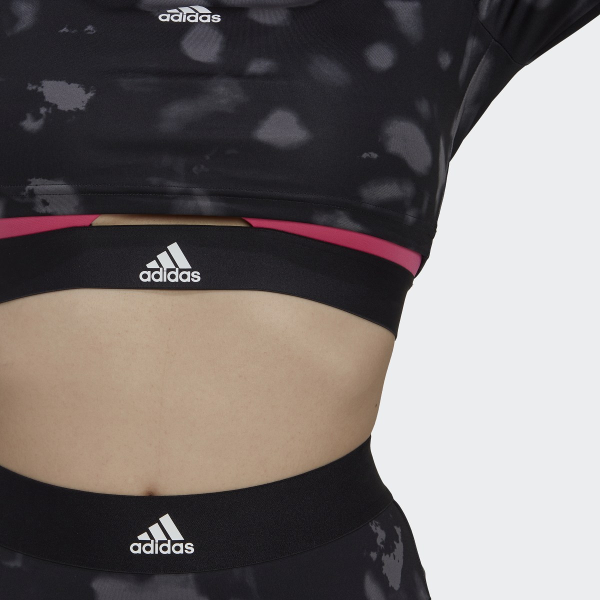 Adidas Hyperglam Cut 3-Stripes Long Sleeve Crop Top. 9