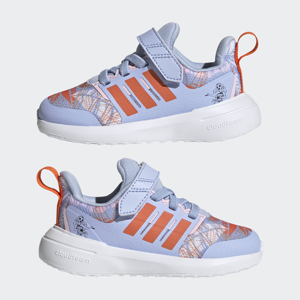 Adidas Chaussure à lacets élastiques et scratch sur le dessus adidas x Disney FortaRun 2.0 Moana Cloudfoam. 8