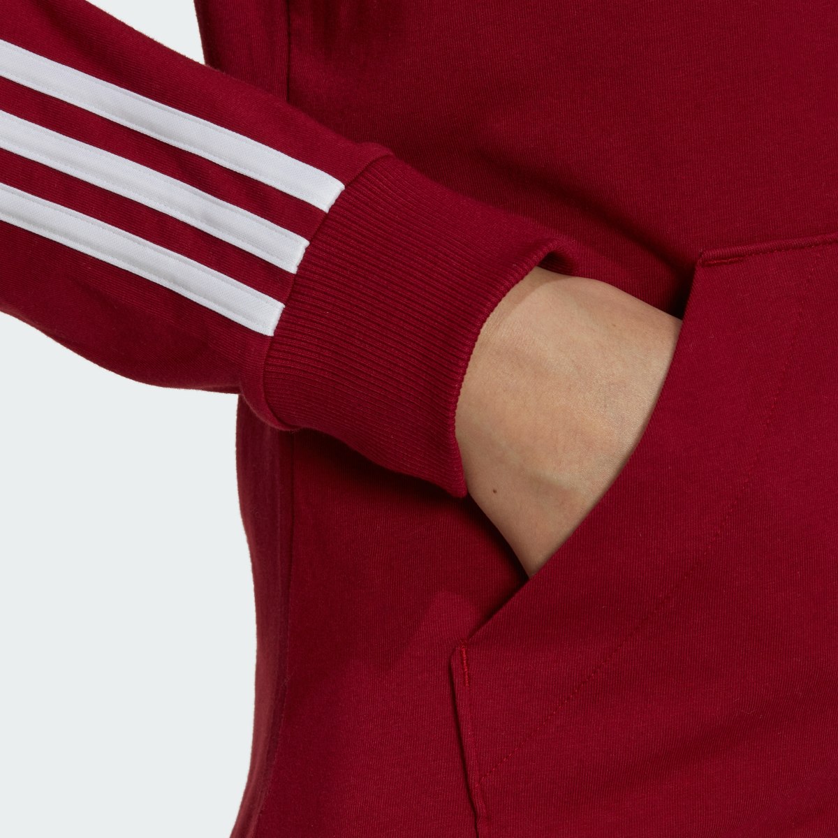 Adidas Essentials Single Jersey 3-Stripes Full-Zip Kapüşonlu Üst. 7