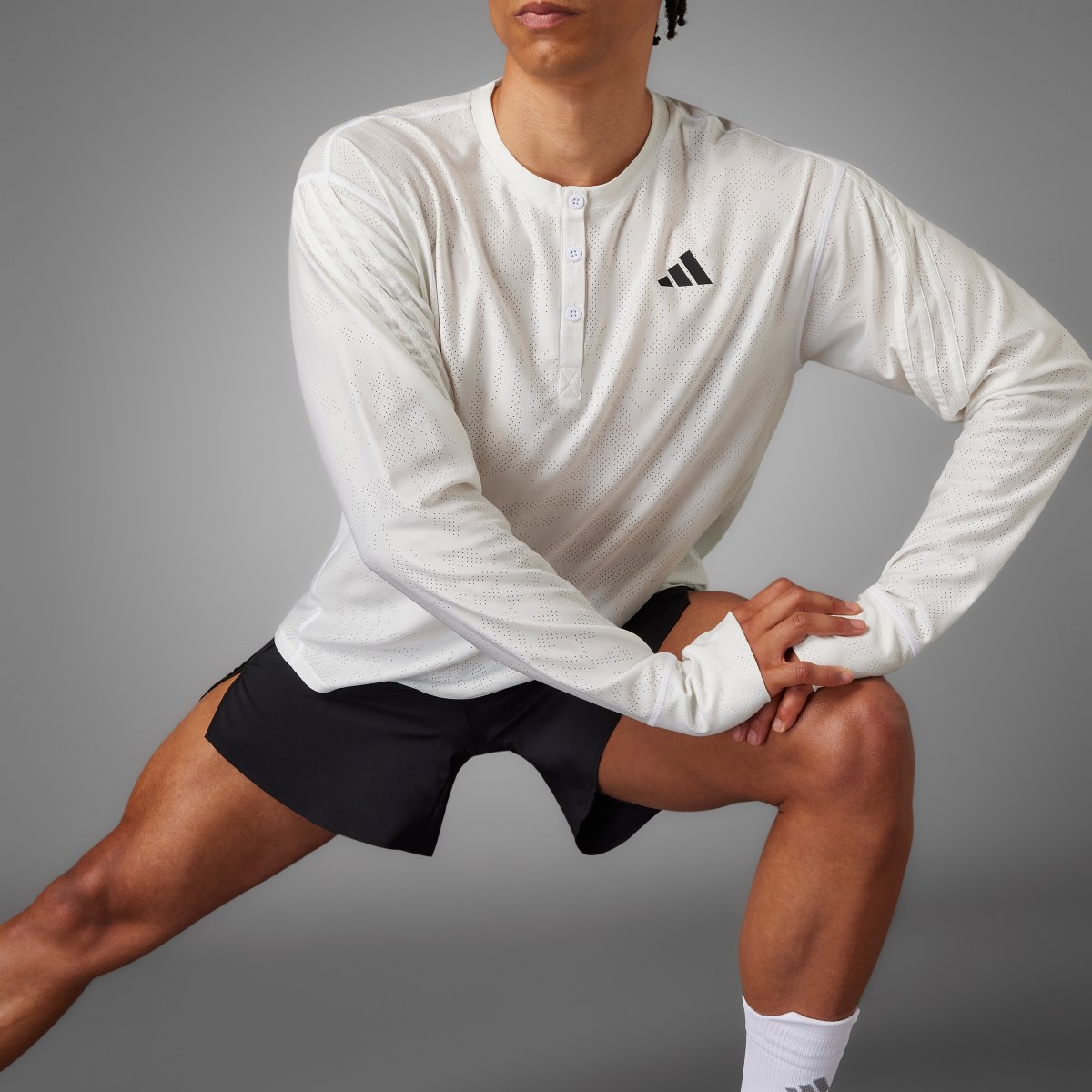 Adidas Made to Be Remade Running Henley Long-Sleeve Top (Gender Neutral). 4