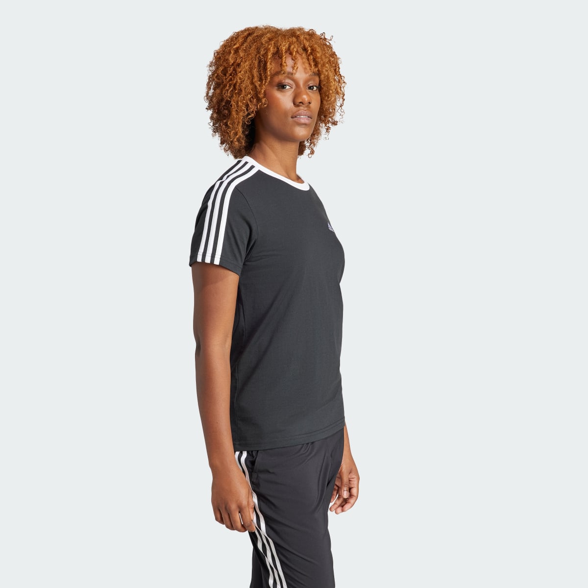 Adidas essentials 3 stripes tee on sale