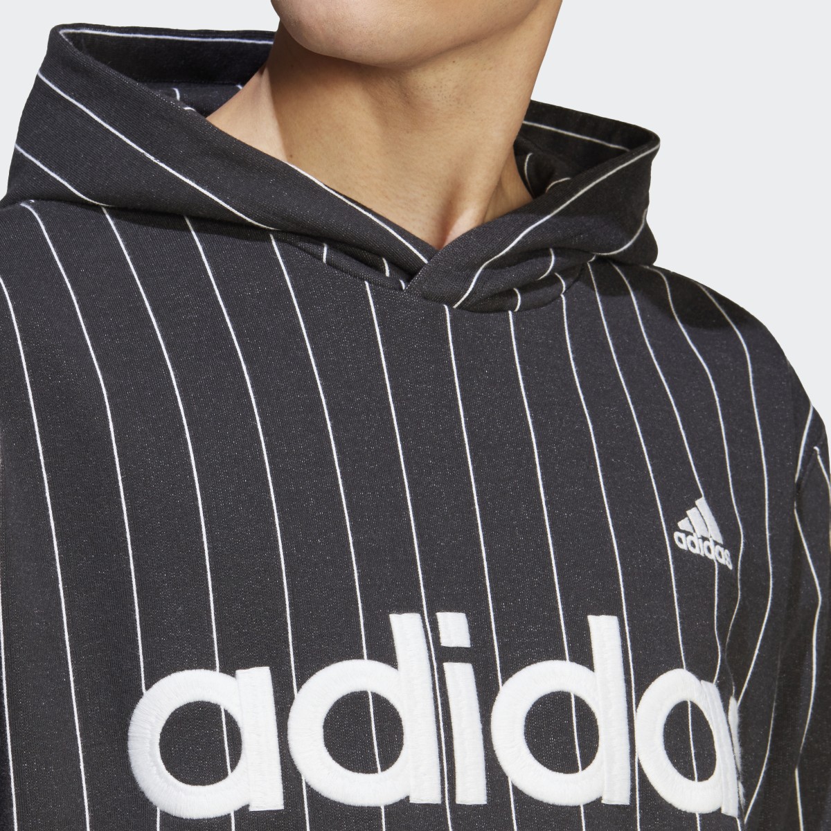 Adidas Camisola Listrada com Capuz em Fleece. 7