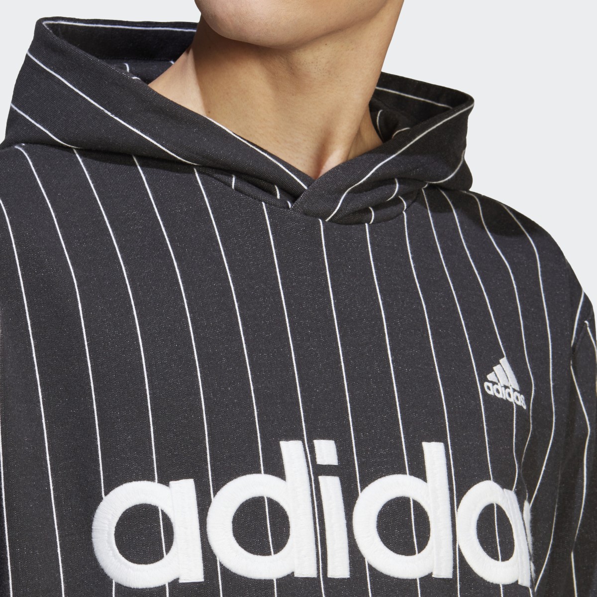 Adidas Sweat-shirt à capuche en molleton à fines rayures. 7