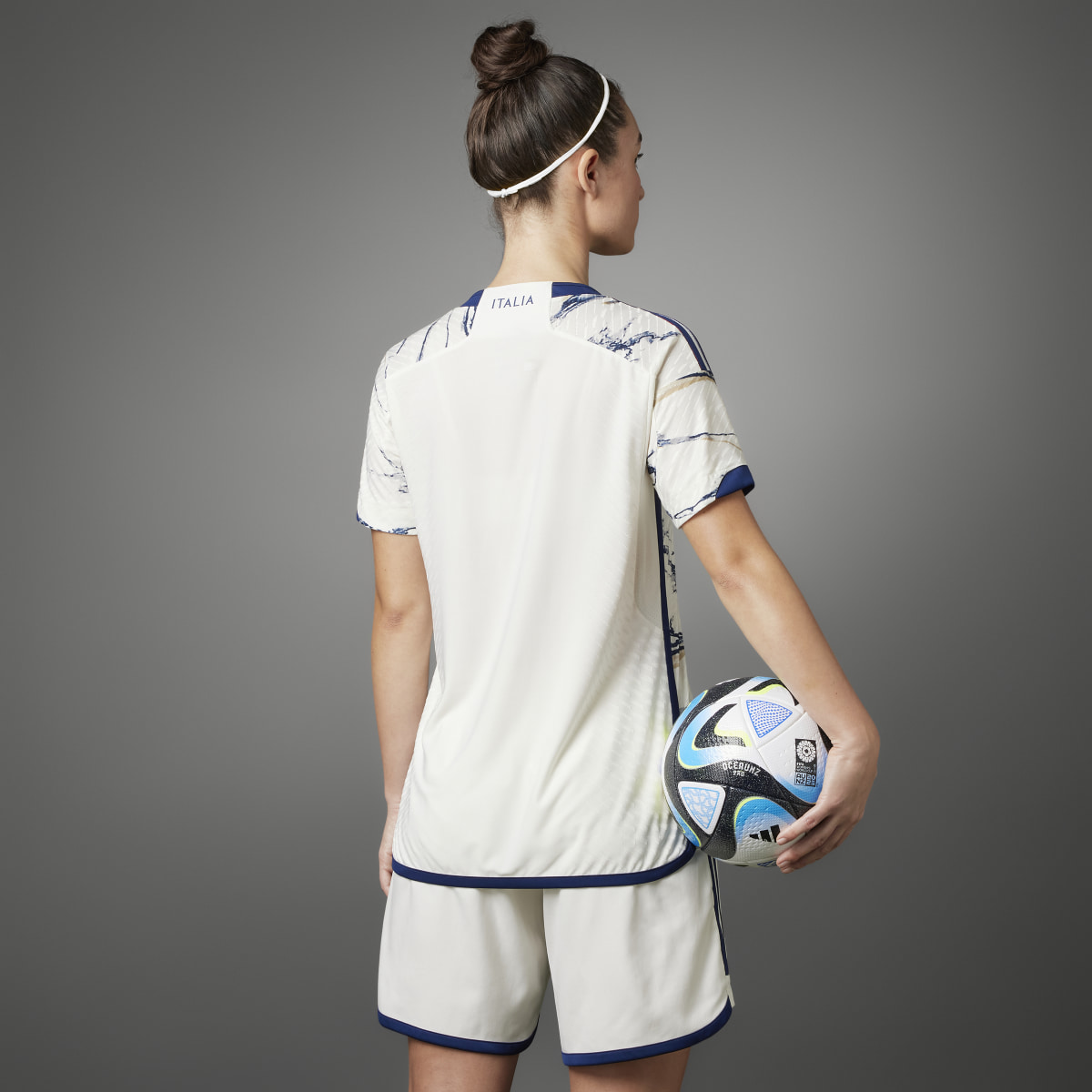 Adidas Italy Women's Team 23 Away Authentic Jersey. 7