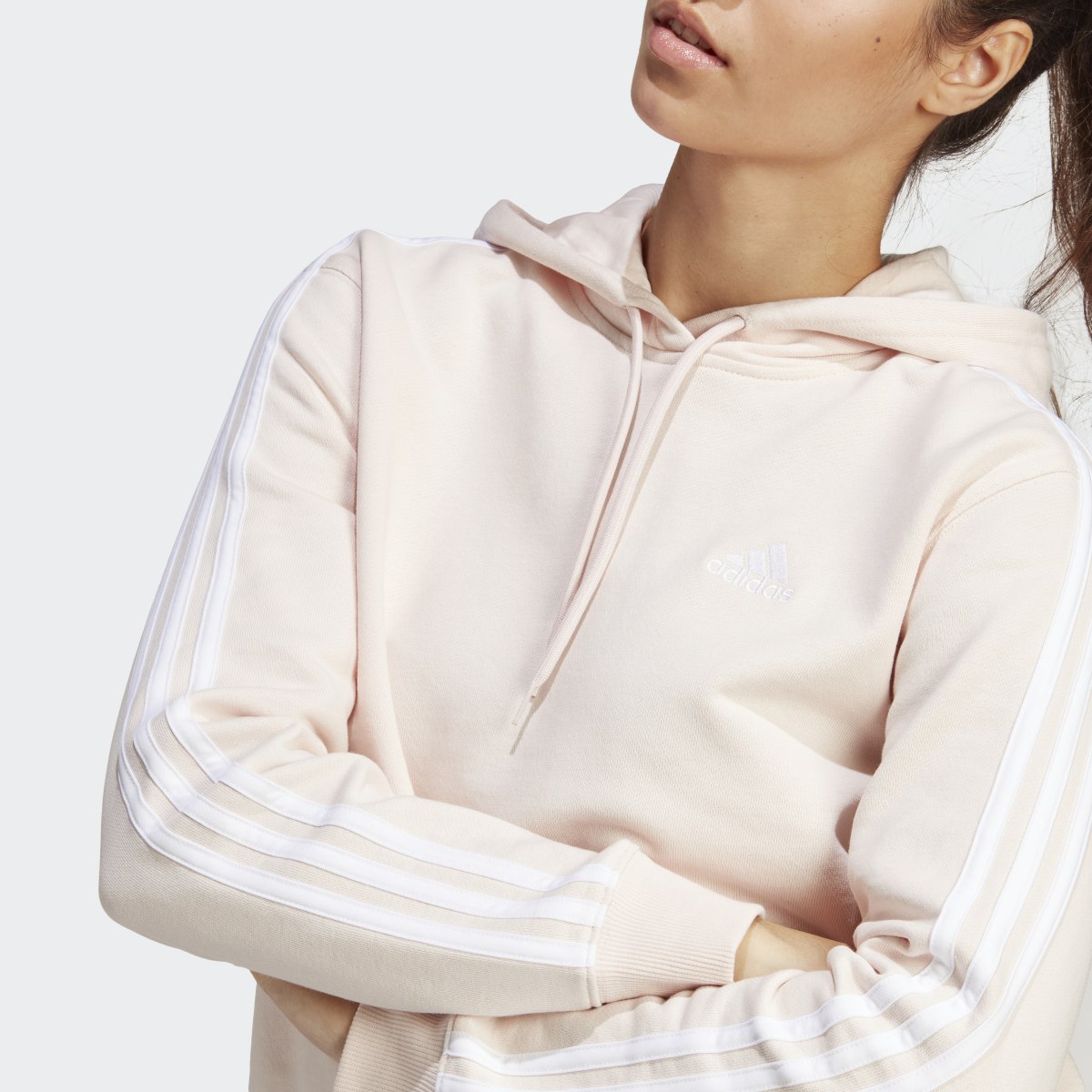 Adidas Essentials 3-Stripes French Terry Crop Hoodie. 7