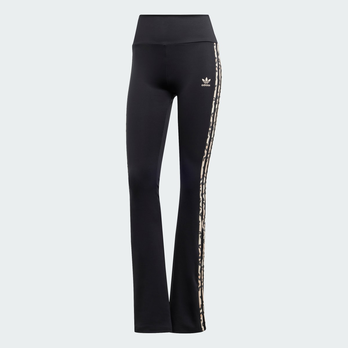 Adidas Originals Leopard Luxe 3-Streifen Infill Flared Leggings. 4