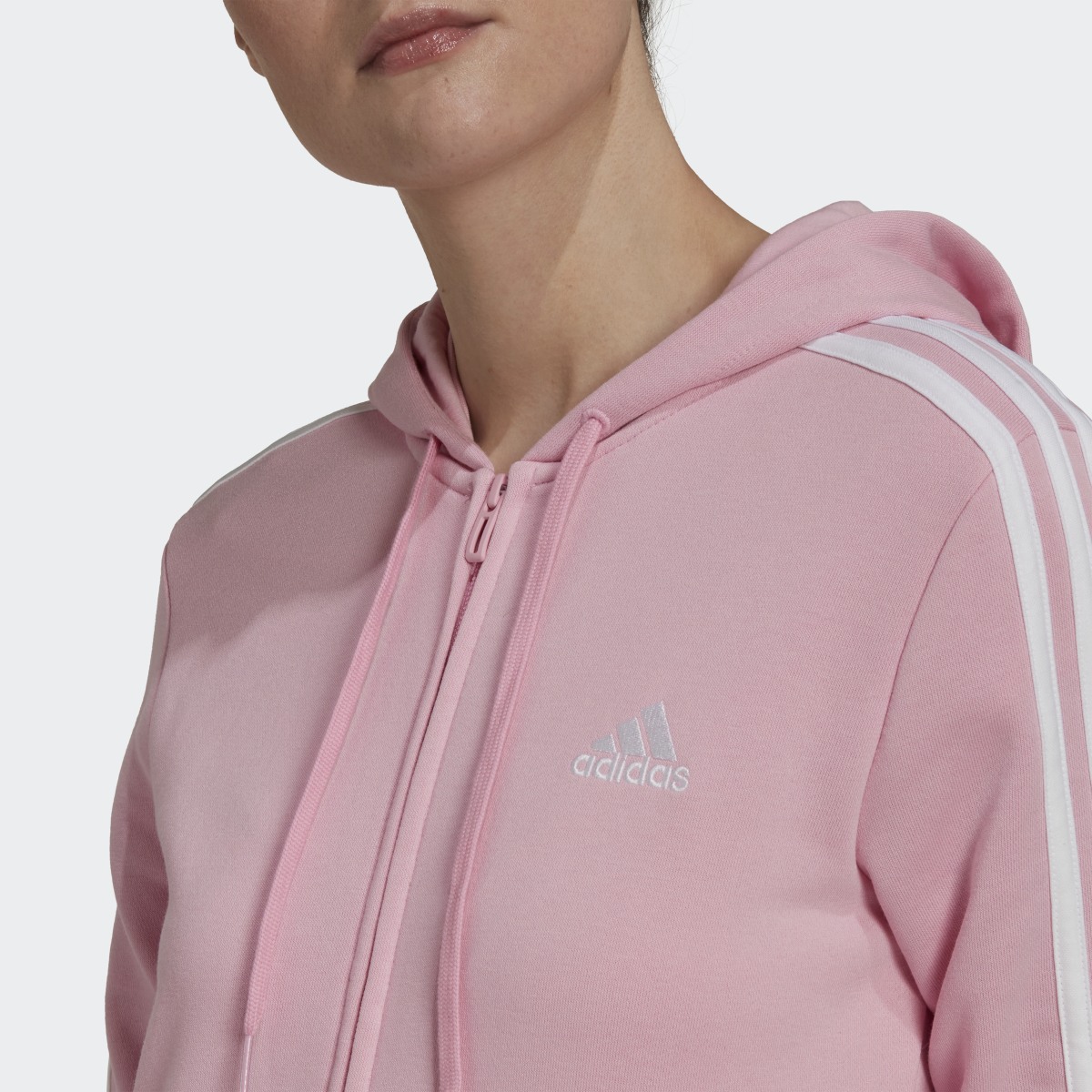 Adidas Essentials French Terry 3-Stripes Full-Zip Hoodie. 7