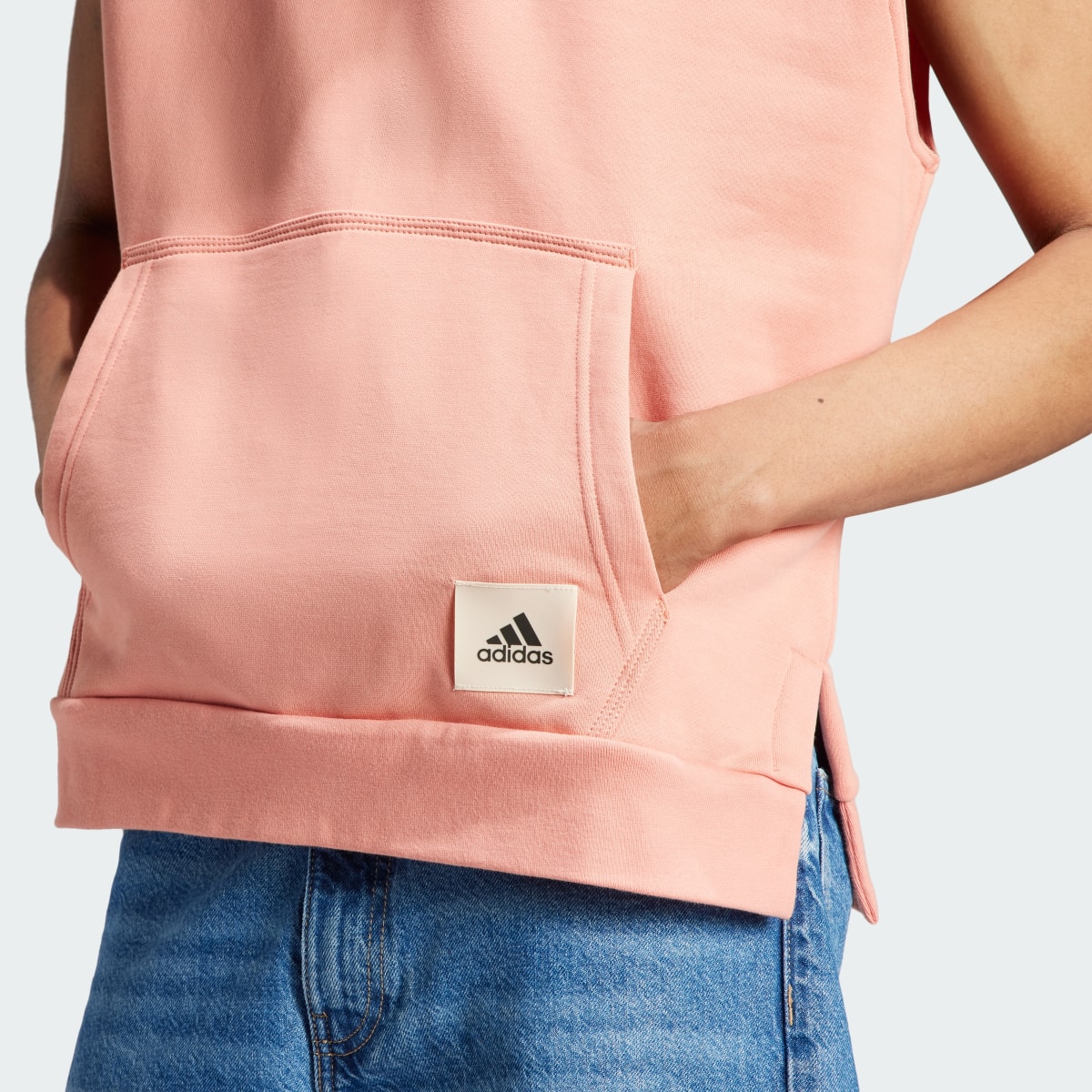 Adidas Lounge Sleeveless Fleece Hoodie. 6