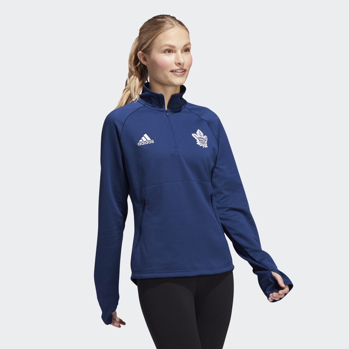 Adidas Maple Leafs 22 NHL Fleece 1/4 Zip Sweatshirt. 4